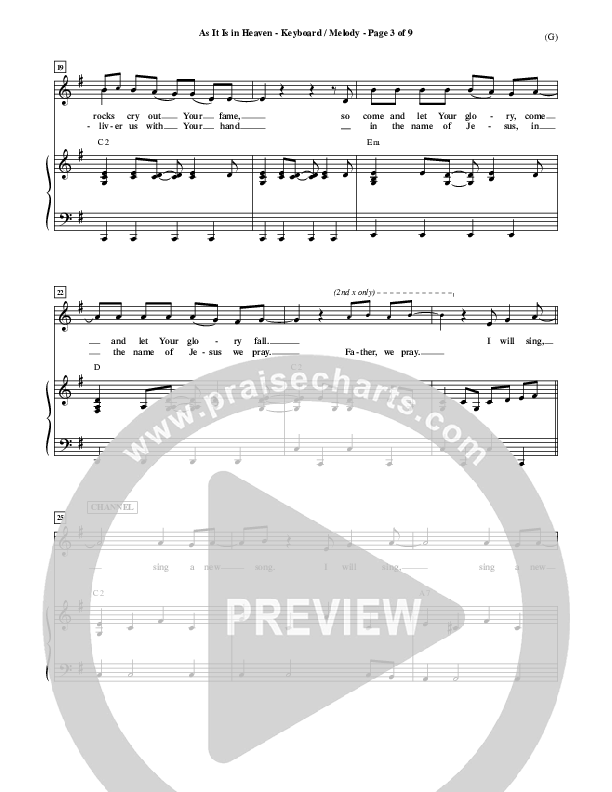 As It Is In Heaven Piano/Vocal (Matt Maher)