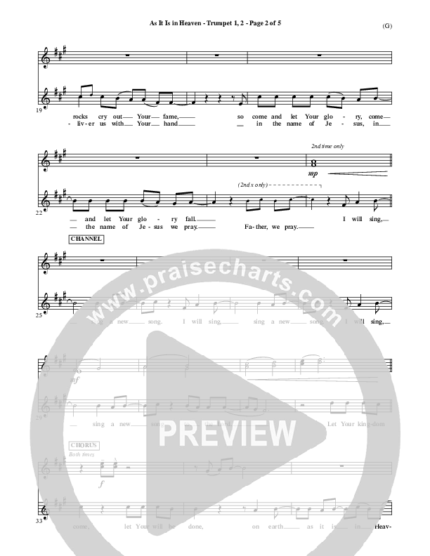 As It Is In Heaven Trumpet 1,2 (Matt Maher)