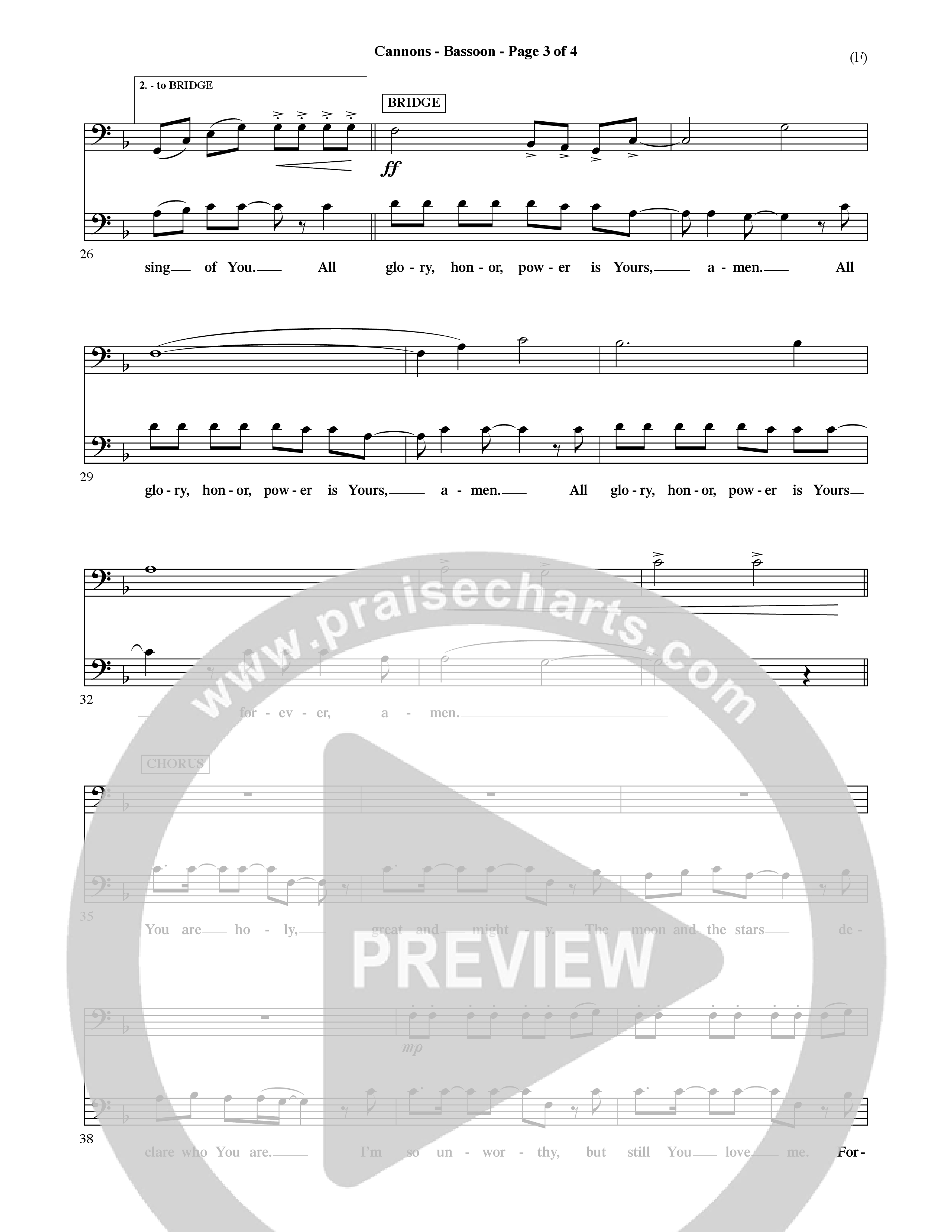 Cannons (Choral Anthem SATB) Bassoon (Word Music Choral / Orch. David Shipps)