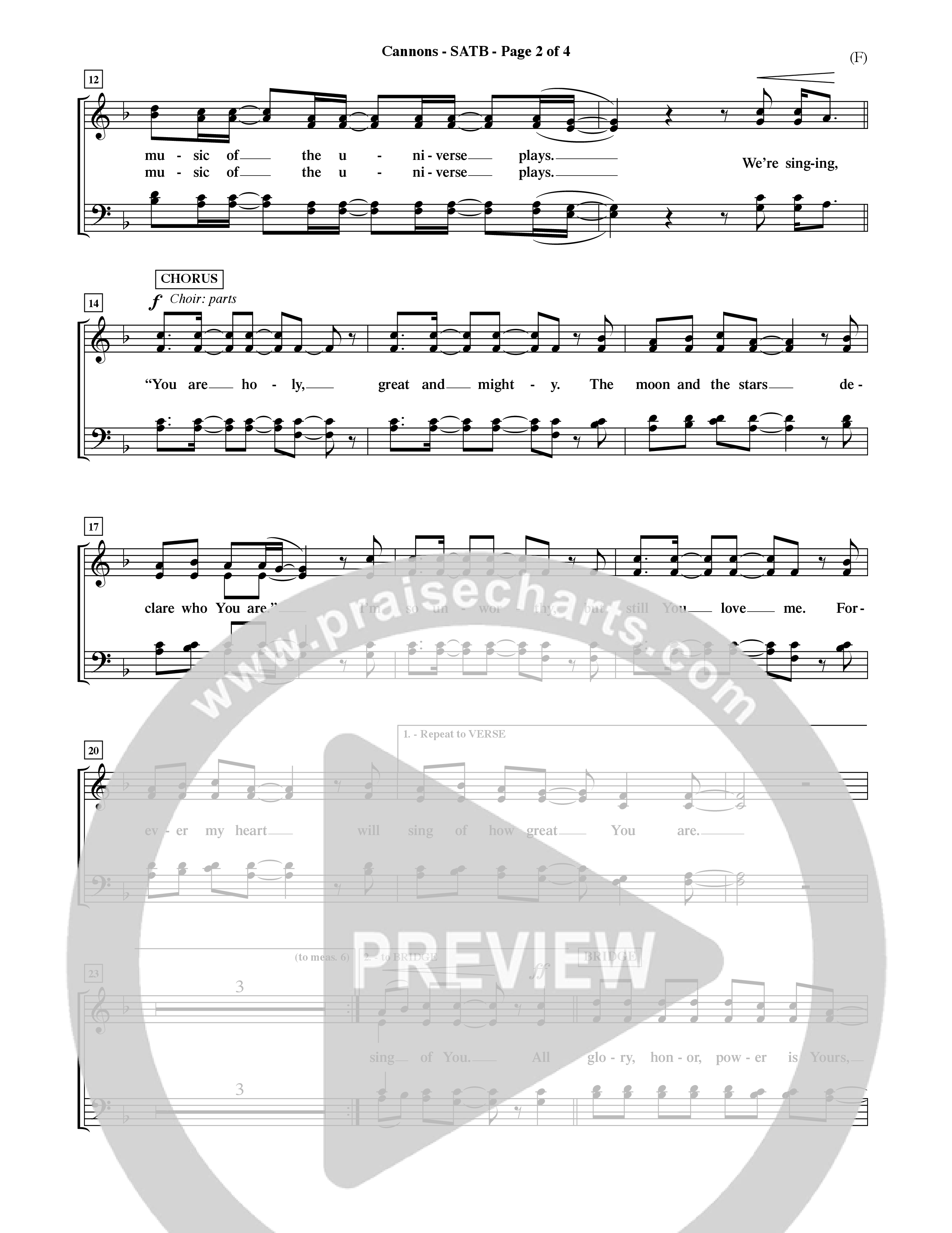 Cannons (Choral Anthem SATB) Choir Sheet (SATB) (Word Music Choral / Orch. David Shipps)
