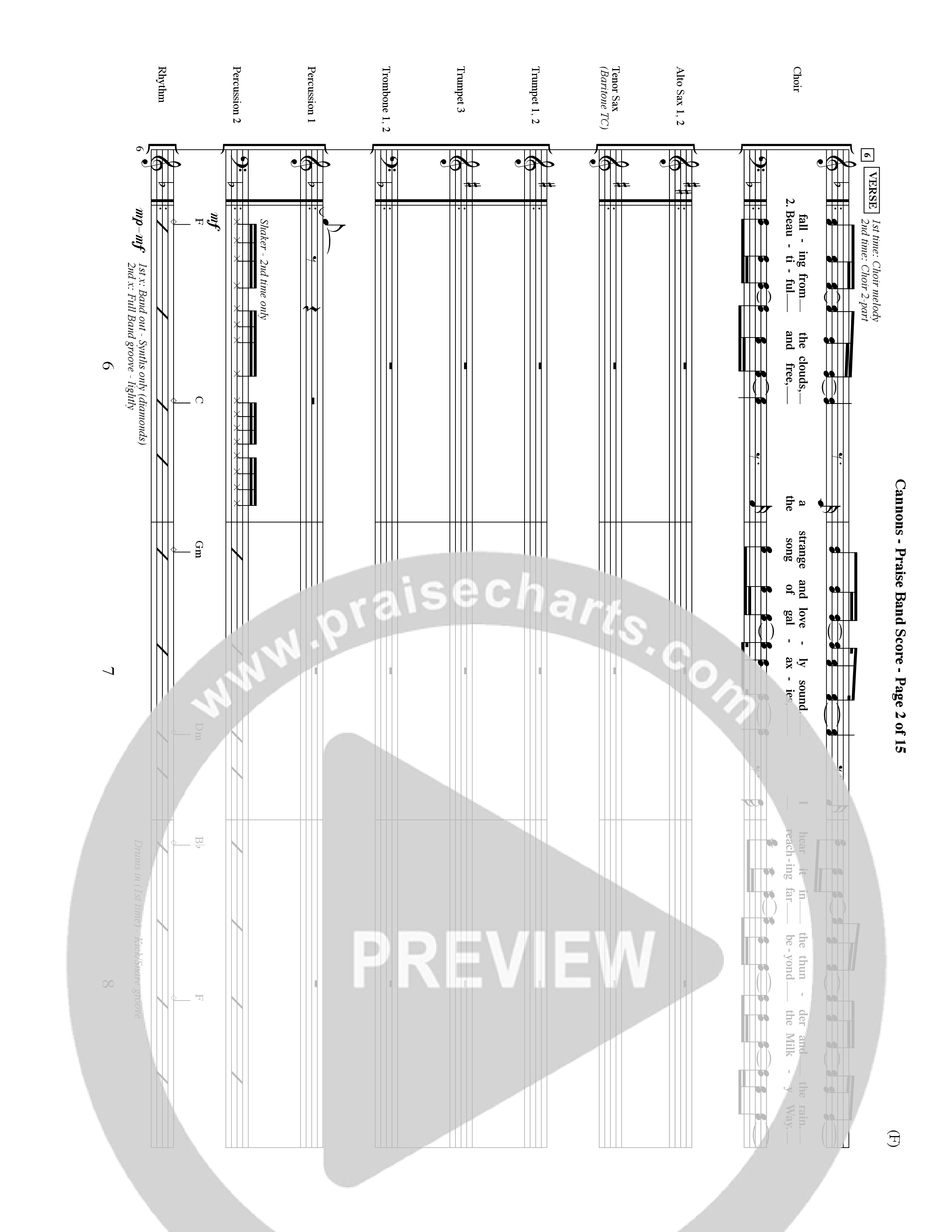 Cannons (Choral Anthem SATB) PraiseBand (incl. Brass) (Word Music Choral / Orch. David Shipps)