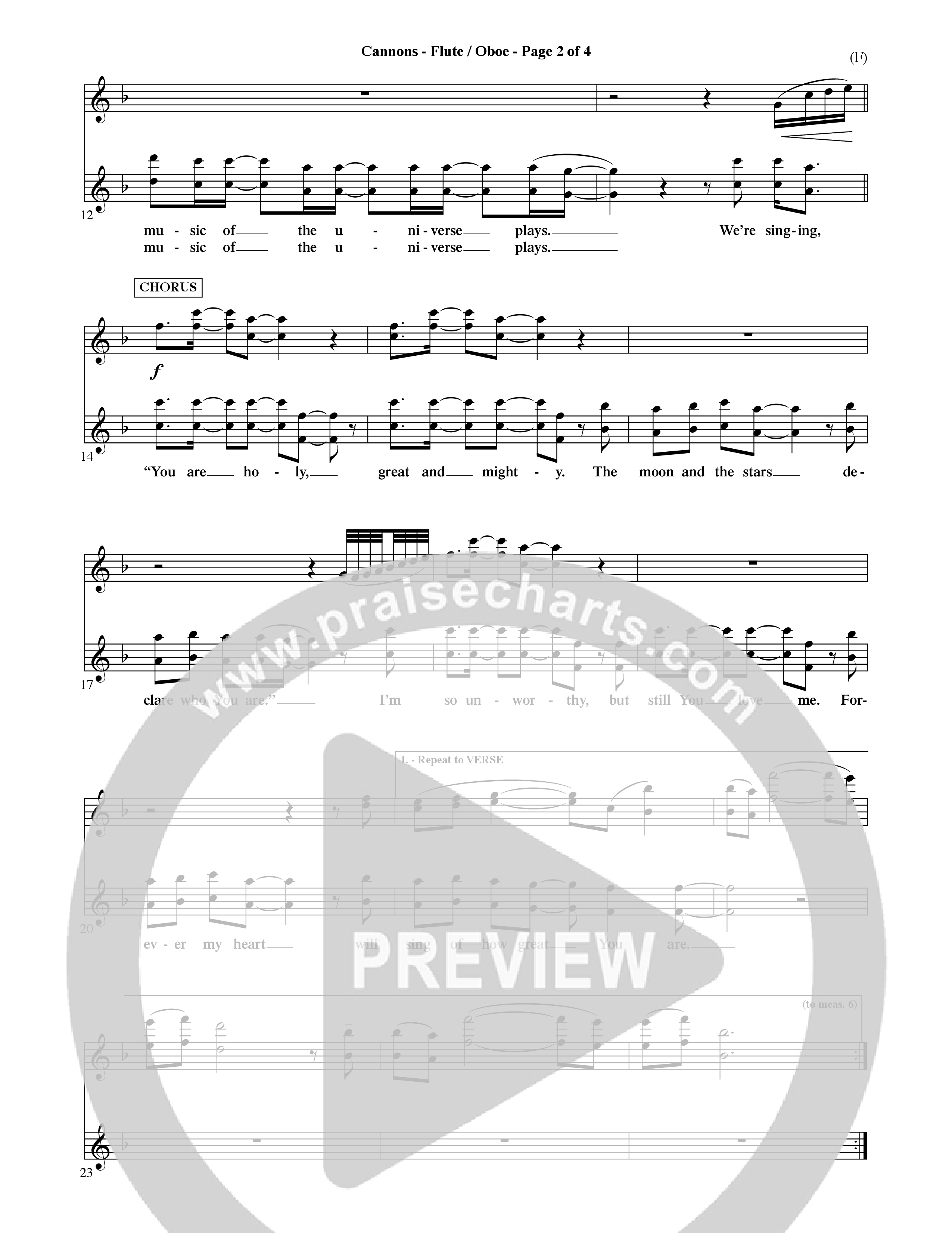 Cannons (Choral Anthem SATB) Flute/Oboe (Word Music Choral / Orch. David Shipps)