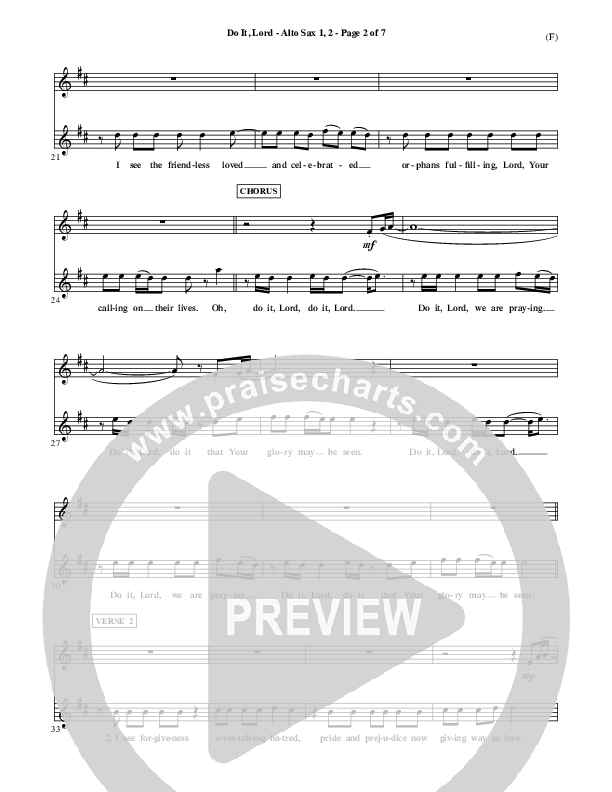 Do It Lord Alto Sax 1/2 (Tommy Walker)