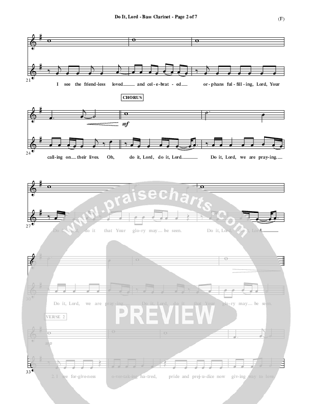 Do It Lord Bass Clarinet (Tommy Walker)