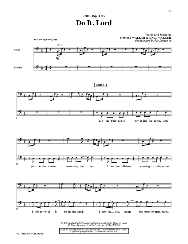 Do It Lord Cello (Tommy Walker)