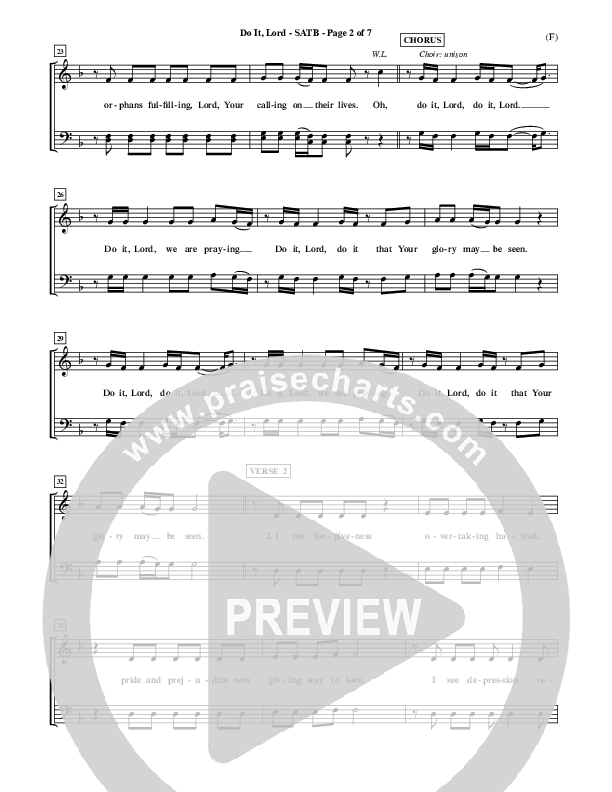 Do It Lord Choir Sheet (SATB) (Tommy Walker)