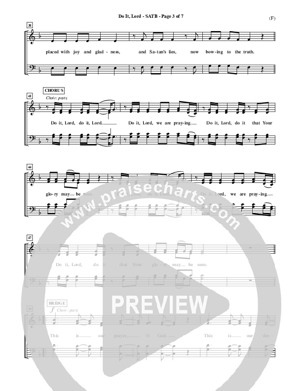 Do It Lord Choir Sheet (SATB) (Tommy Walker)