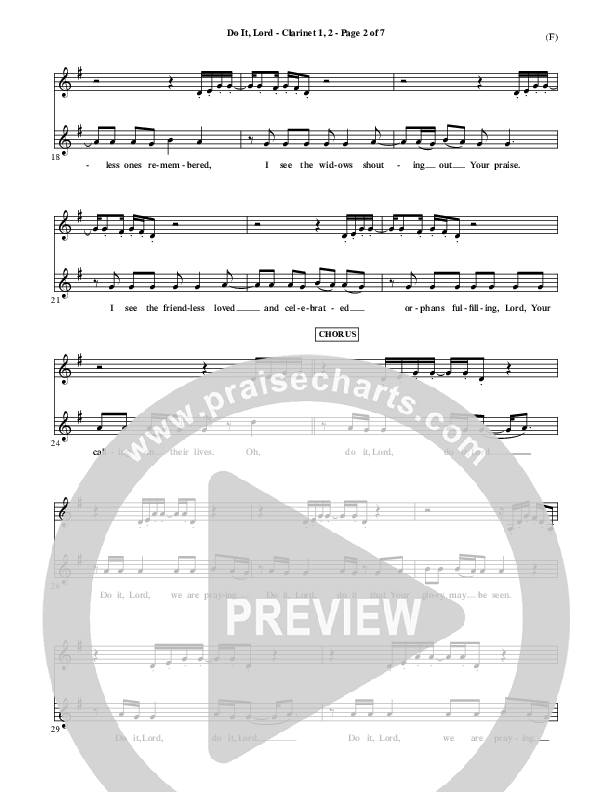 Do It Lord Clarinet 1/2 (Tommy Walker)