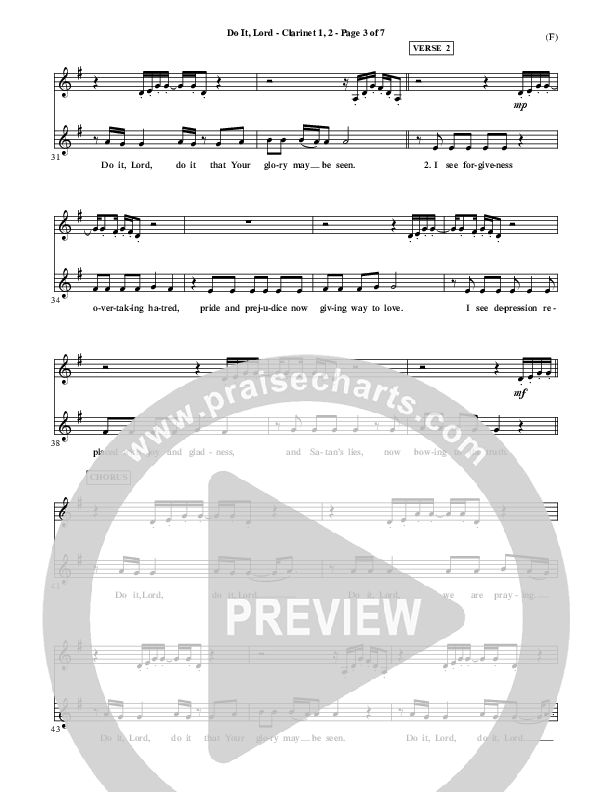 Do It Lord Clarinet 1/2 (Tommy Walker)