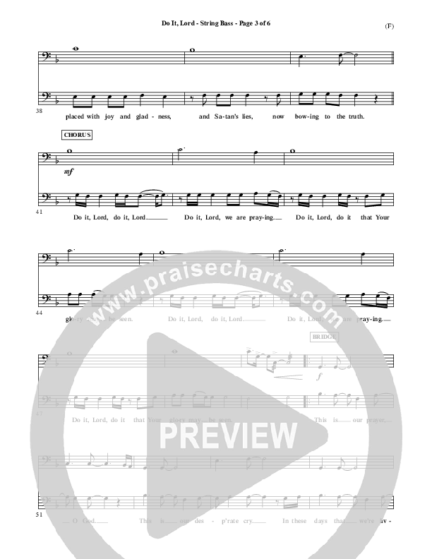 Do It Lord Double Bass (Tommy Walker)