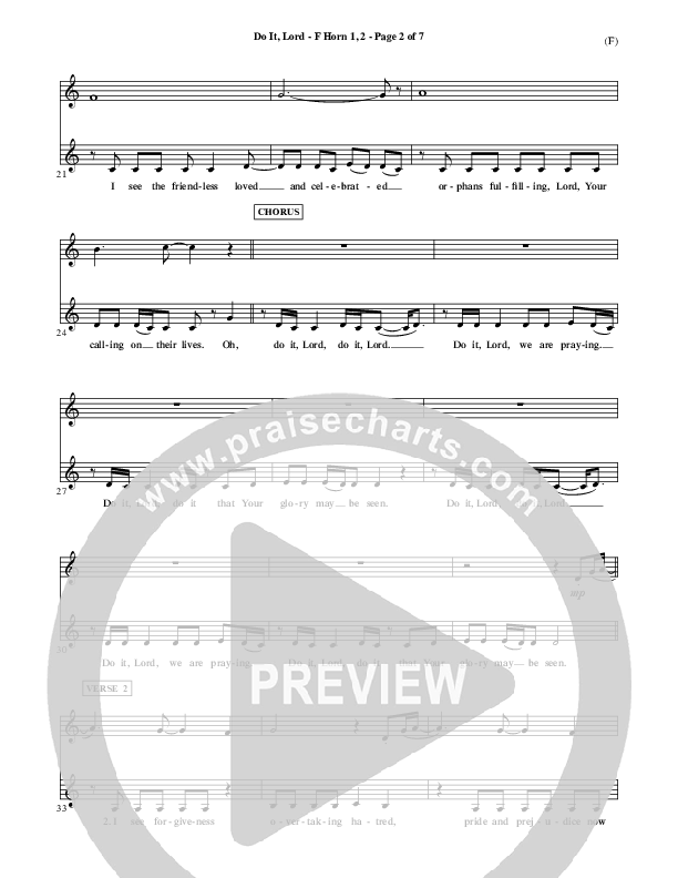 Do It Lord French Horn 1/2 (Tommy Walker)