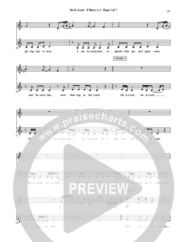 Do It Lord French Horn 1/2 (Tommy Walker)