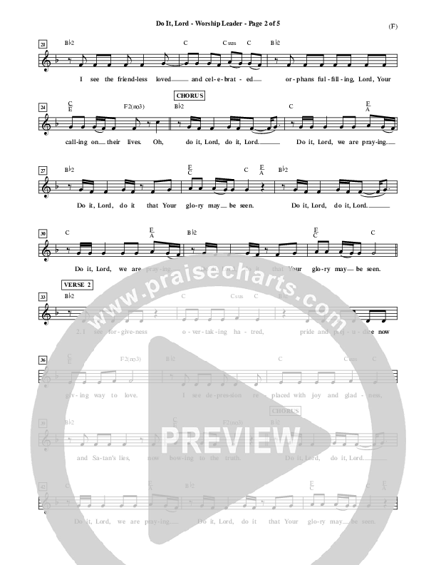 Do It Lord Lead Sheet (Tommy Walker)