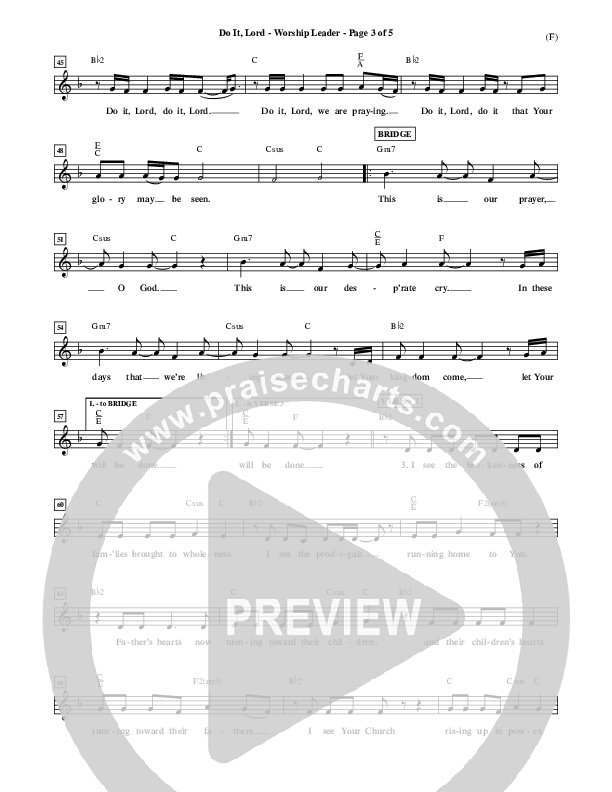 Do It Lord Lead Sheet (Tommy Walker)