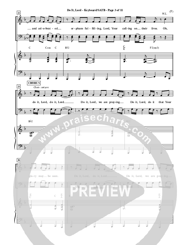 Do It Lord Piano/Vocal (SATB) (Tommy Walker)