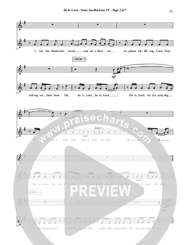 Do It Lord Tenor Sax/Baritone T.C. (Tommy Walker)