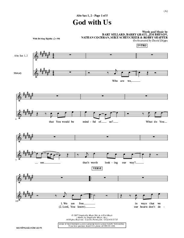 God With Us Alto Sax 1/2 (MercyMe)