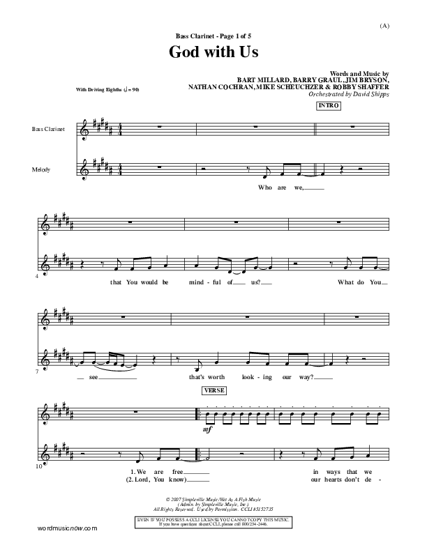 God With Us Bass Clarinet (MercyMe)