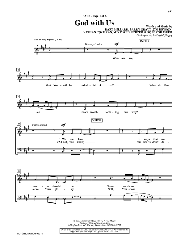 God With Us Choir Sheet (SATB) (MercyMe)