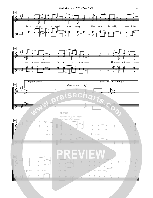 God With Us Choir Sheet (SATB) (MercyMe)