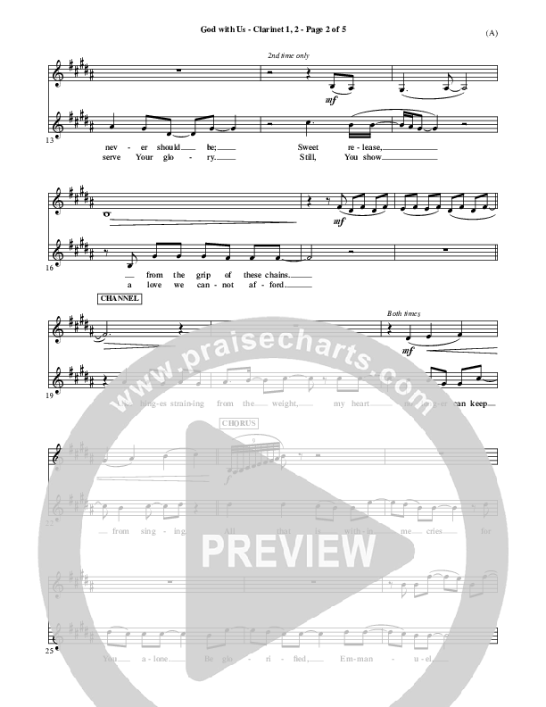 God With Us Clarinet 1/2 (MercyMe)