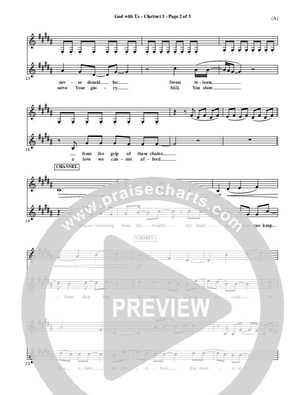 God With Us Clarinet 3 (MercyMe)