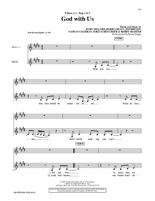 God With Us French Horn 1/2 (MercyMe)