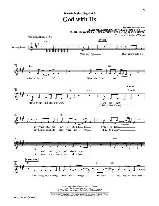 God With Us Lead Sheet (MercyMe)