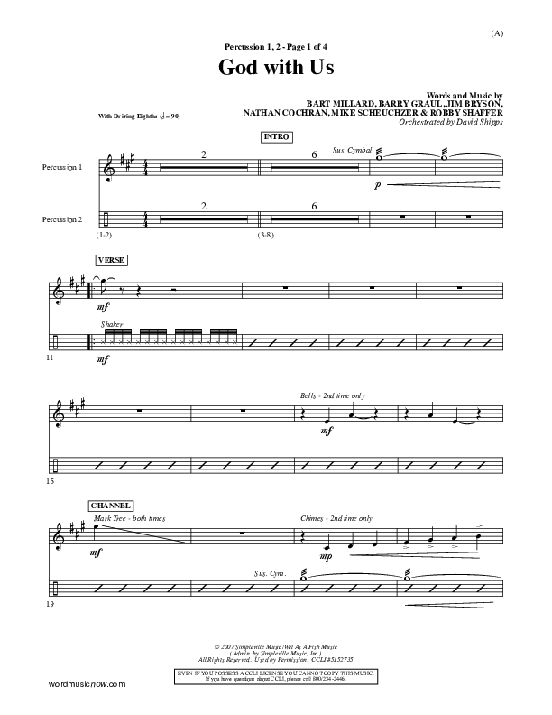 God With Us Percussion 1/2 (MercyMe)