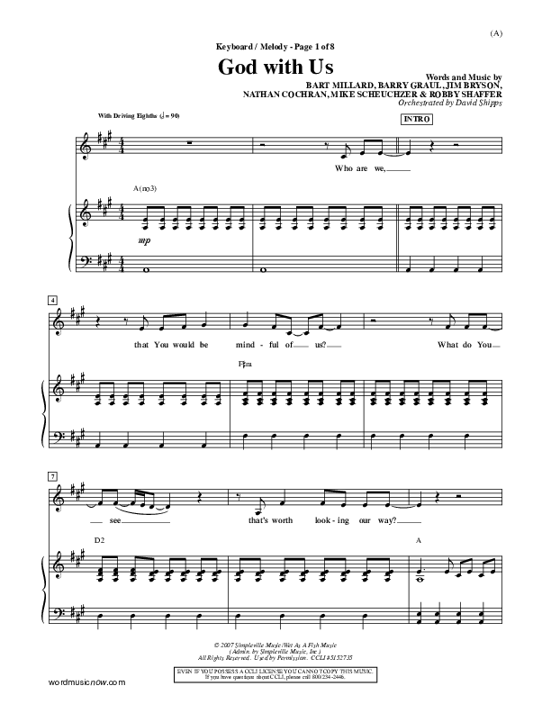 God With Us Piano/Vocal (MercyMe)