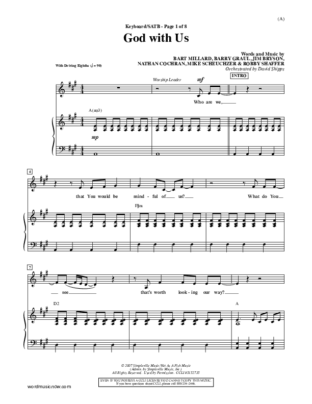 God With Us Piano/Vocal Pack (MercyMe)