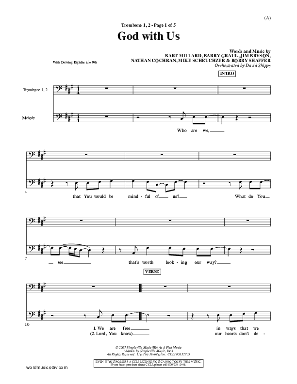 God With Us Trombone 1/2 (MercyMe)
