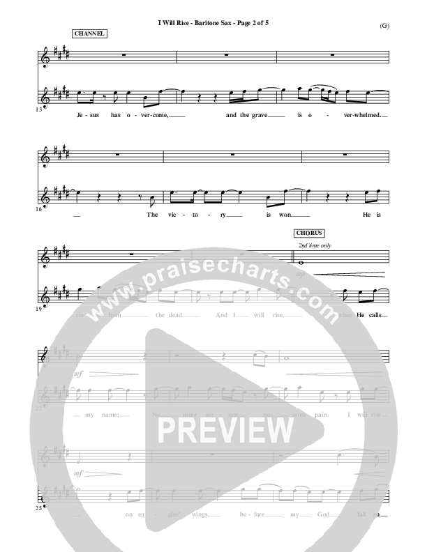 I Will Rise Bari Sax (Chris Tomlin)