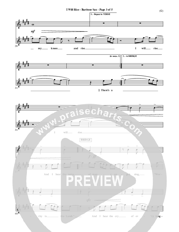 I Will Rise Bari Sax (Chris Tomlin)