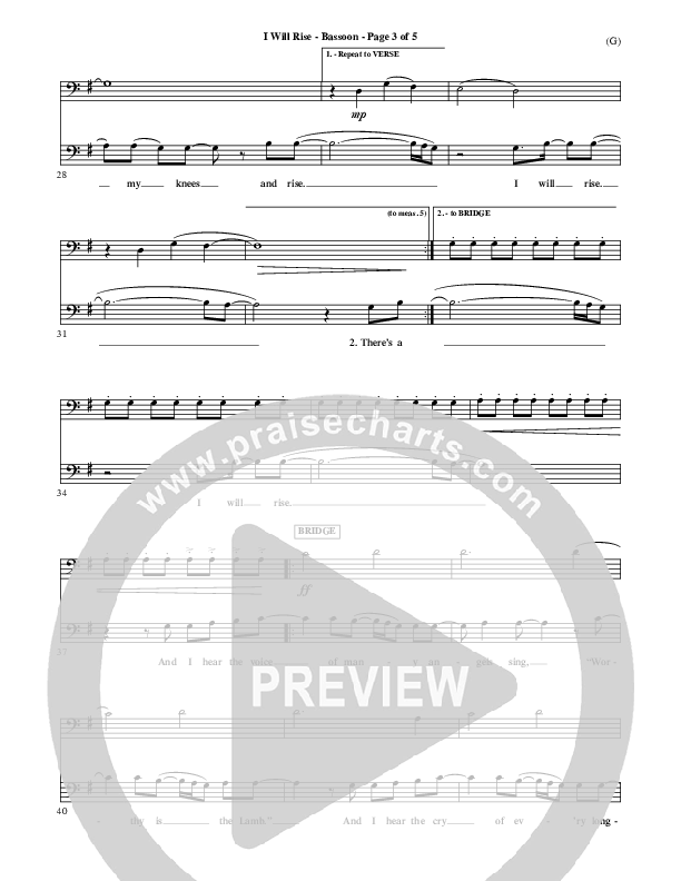 I Will Rise Bassoon (Chris Tomlin)