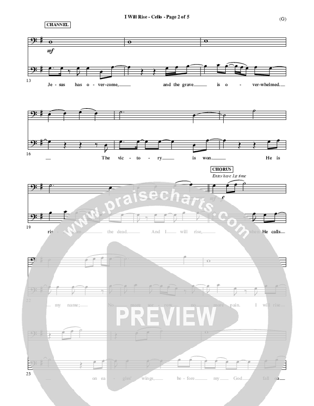 I Will Rise Cello (Chris Tomlin)
