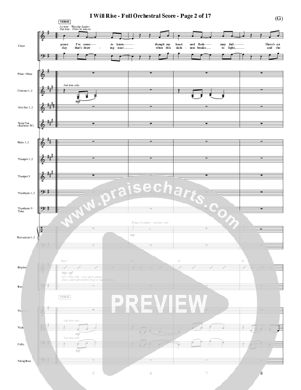 I Will Rise Conductor's Score (Chris Tomlin)