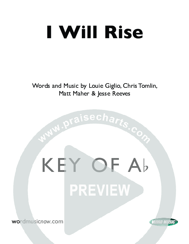 I Will Rise Cover Sheet (Chris Tomlin)