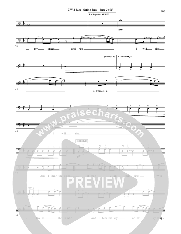 I Will Rise Double Bass (Chris Tomlin)