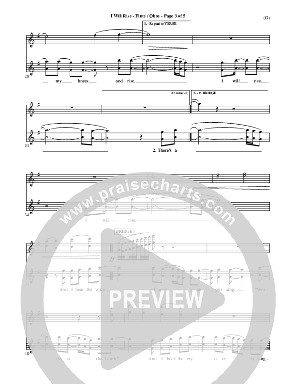 I Will Rise Flute/Oboe (Chris Tomlin)