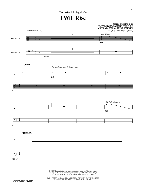 I Will Rise Percussion 1/2 (Chris Tomlin)