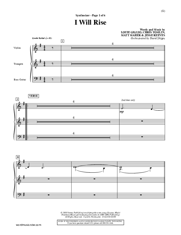 I Will Rise Synth (Chris Tomlin)