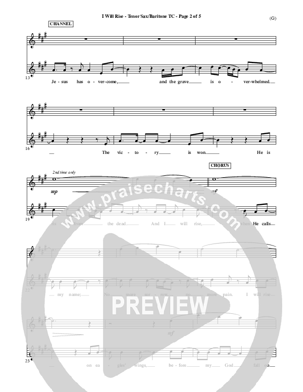 I Will Rise Tenor Sax 2 (Chris Tomlin)