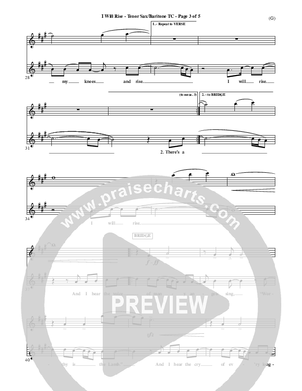 I Will Rise Tenor Sax 2 (Chris Tomlin)