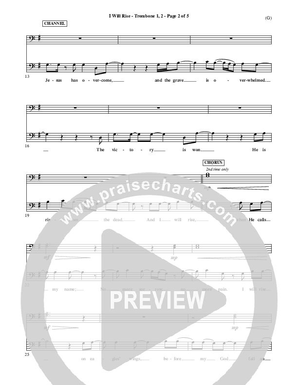 I Will Rise Trombone 1/2 (Chris Tomlin)