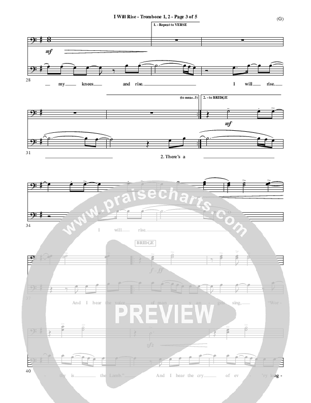 I Will Rise Trombone 1/2 (Chris Tomlin)