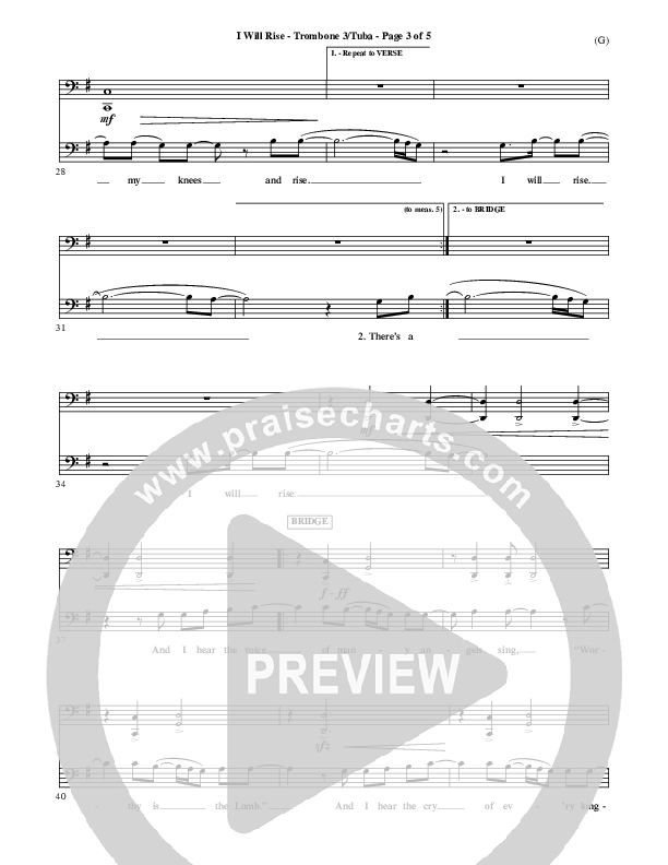 I Will Rise Trombone 3/Tuba (Chris Tomlin)