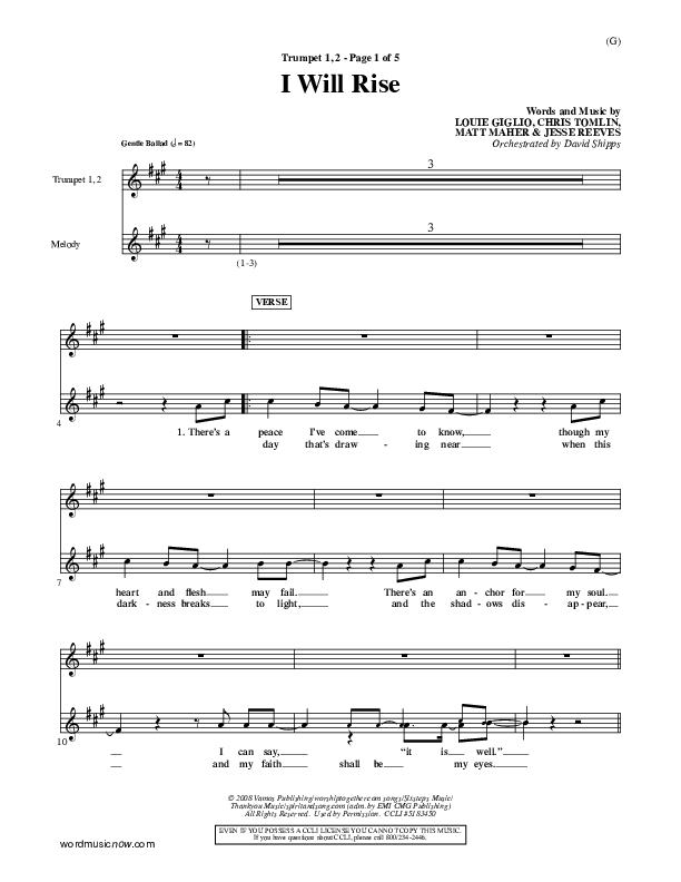 I Will Rise Trumpet 1,2 (Chris Tomlin)