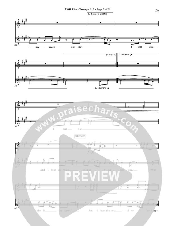 I Will Rise Trumpet 1,2 (Chris Tomlin)