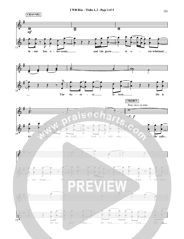 I Will Rise Violin 1/2 (Chris Tomlin)